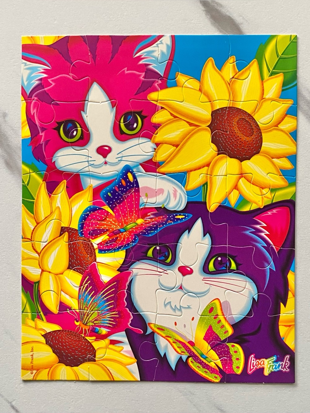 VTG Lisa Frank Sunflower Kittens Puzzle Note